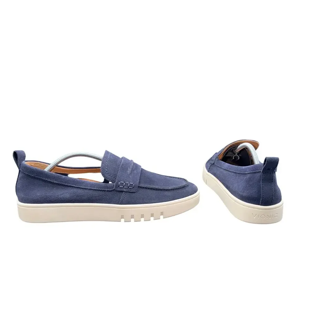 Vionic Chantel Navy Suede Penny Loafer Sneakers Women’s Size 10